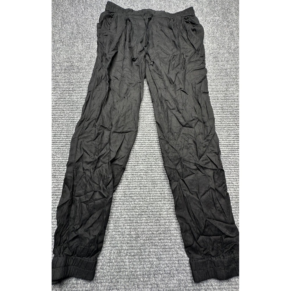Azure Skies Pants Womens Medium Drawstring Elastic Waist Jogger Pockets Rayon